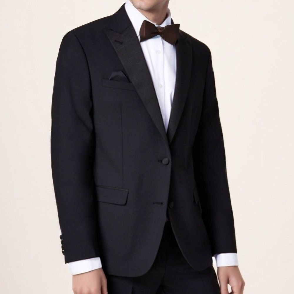 bar III Tuxedo Jacket Mens 38S Black Wool Blend Quiet Luxury Business Casual NWT